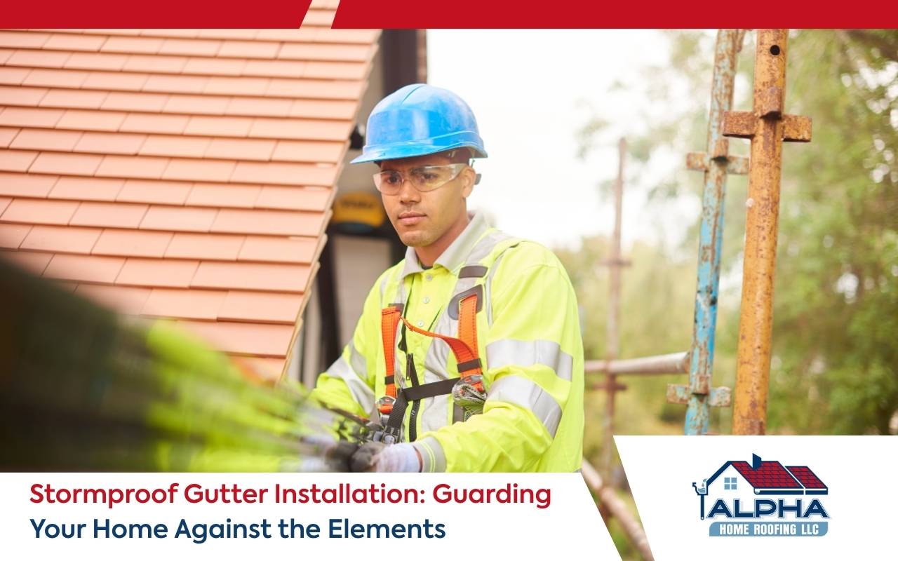 Stormproof gutter installation protecting home exterior during heavy rain