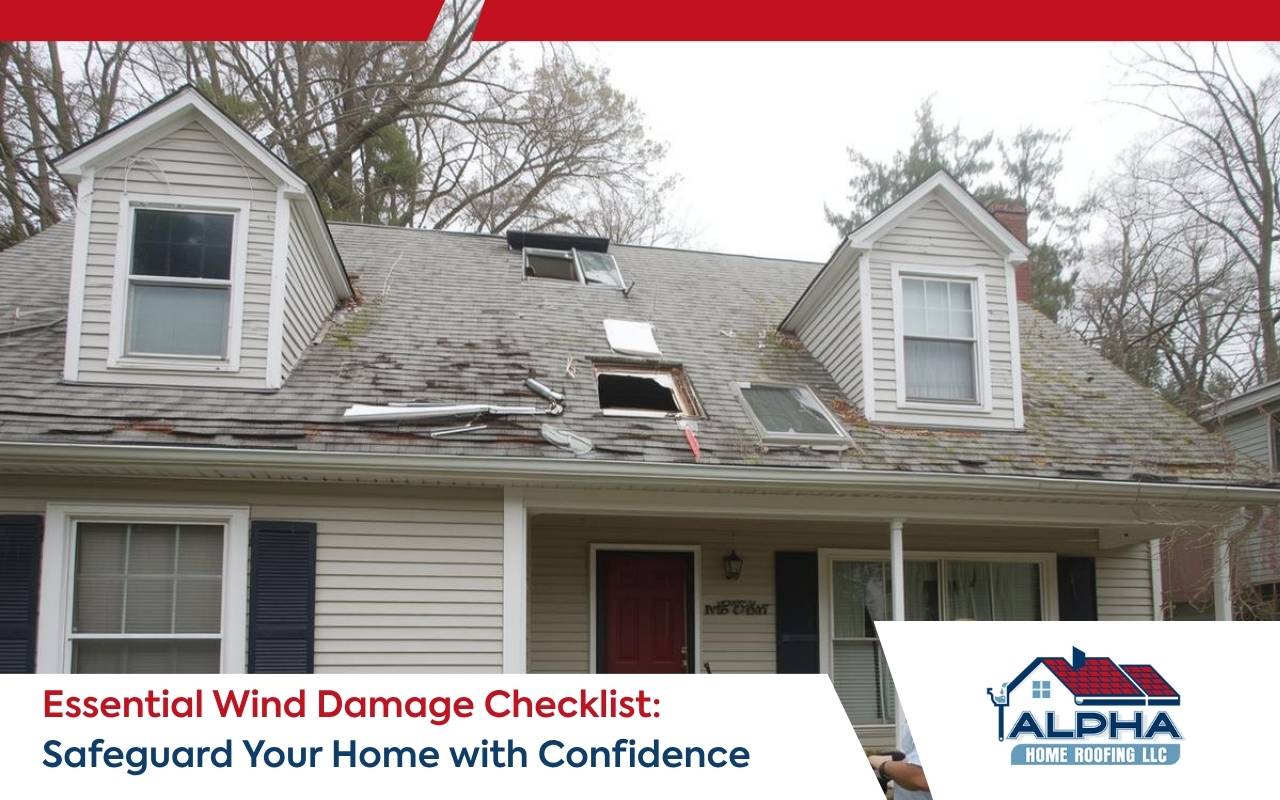 Homeowner completing wind damage checklist during exterior inspection