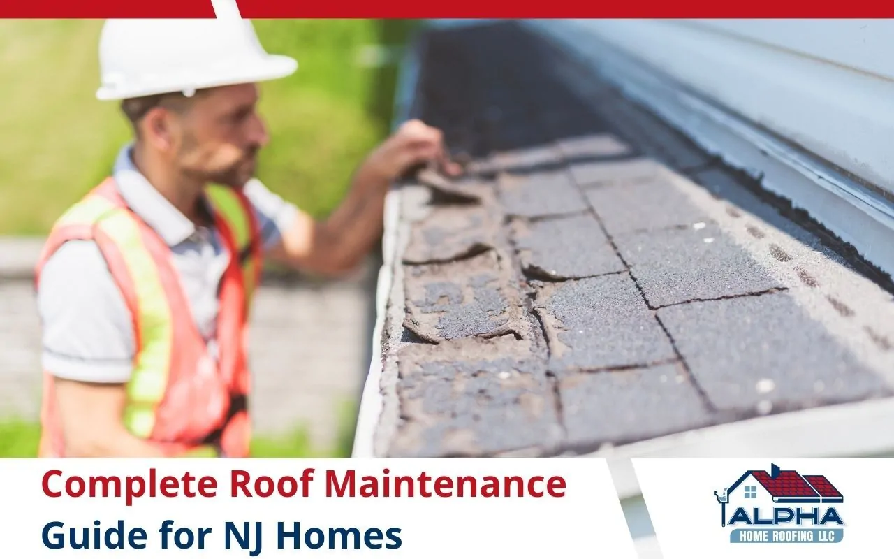 Roofer inspecting shingles on a house in Elizabeth NJ