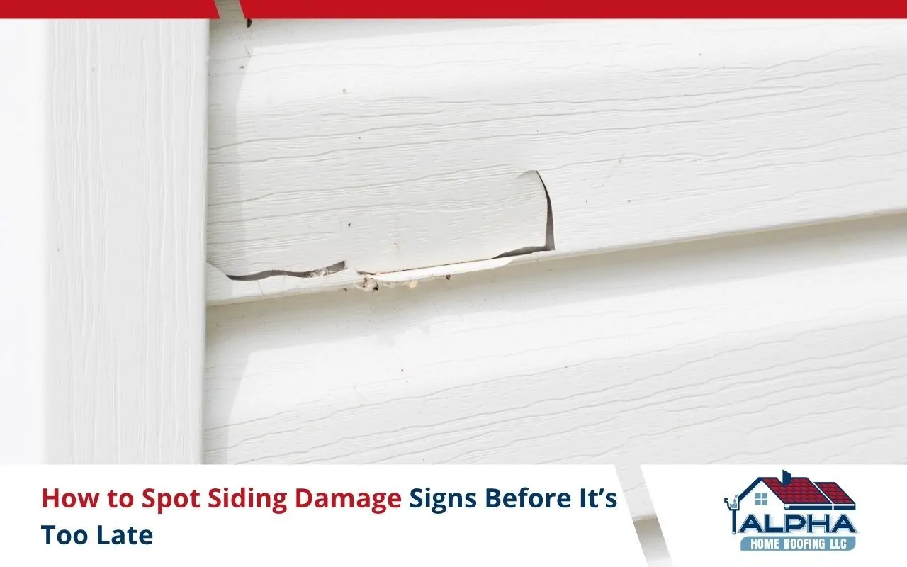 Close-up of cracked siding panels on a residential home