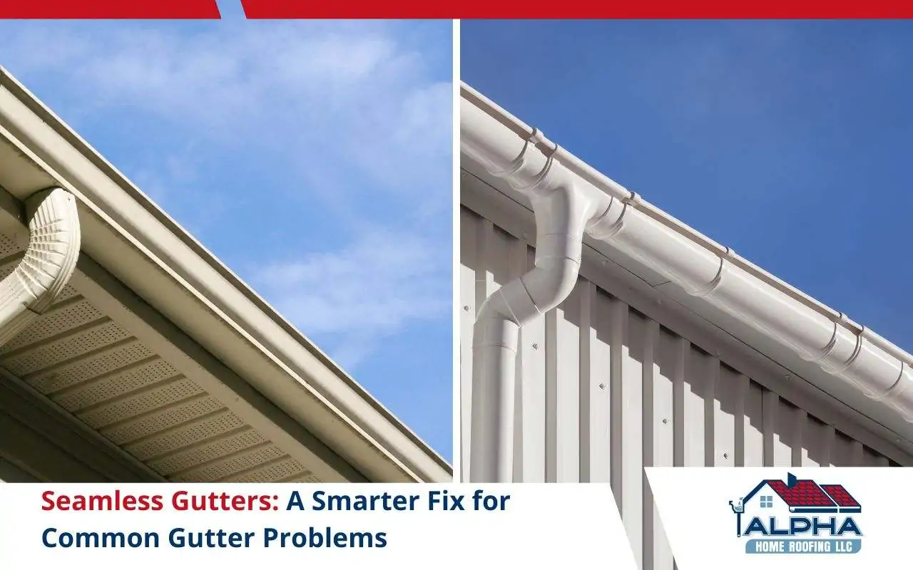 New seamless gutter being installed on a home in Elizabeth, NJ