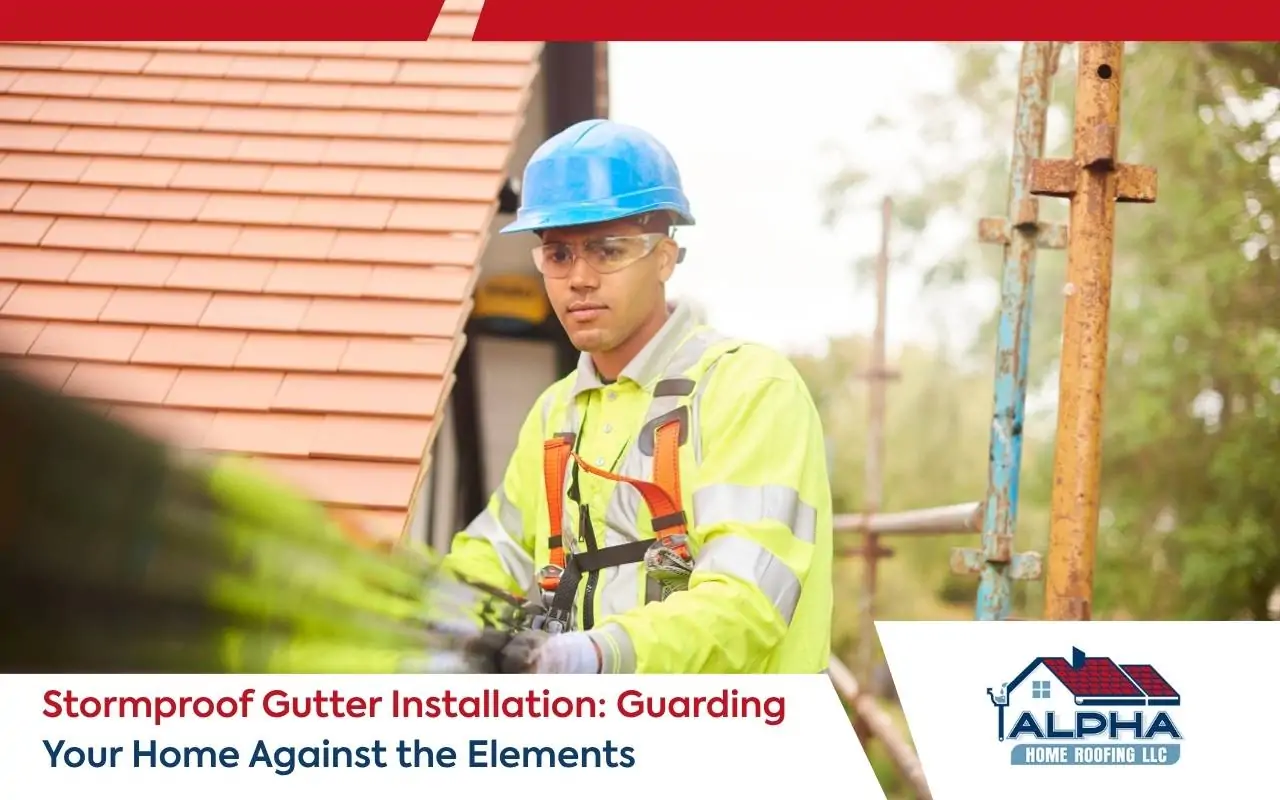 Stormproof gutter installation protecting home exterior during heavy rain