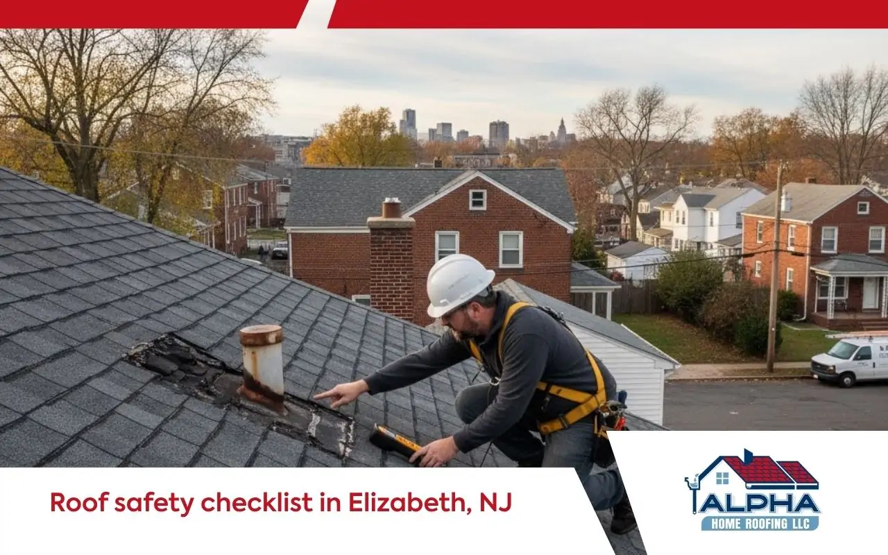 Spring inspection using a roof safety checklist in Elizabeth, NJ