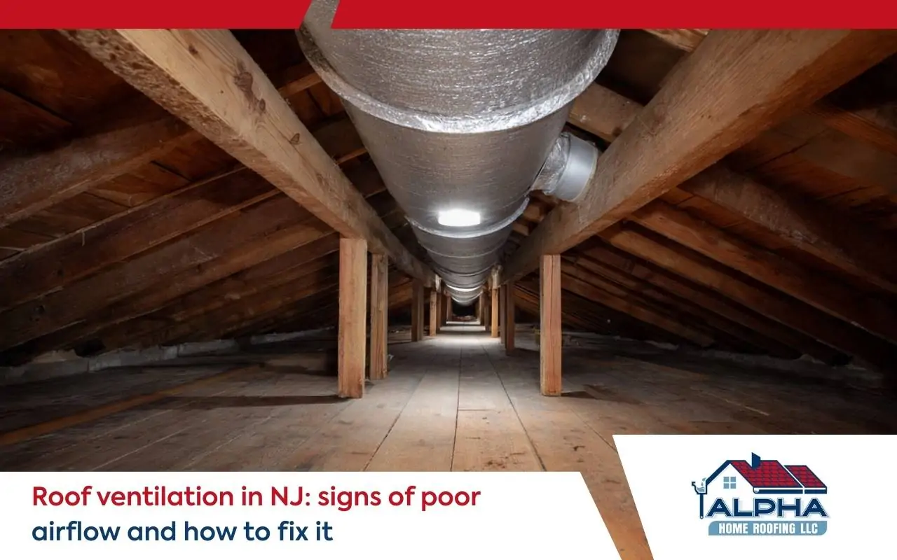 attic airflow diagram showing balanced roof ventilation in NJ