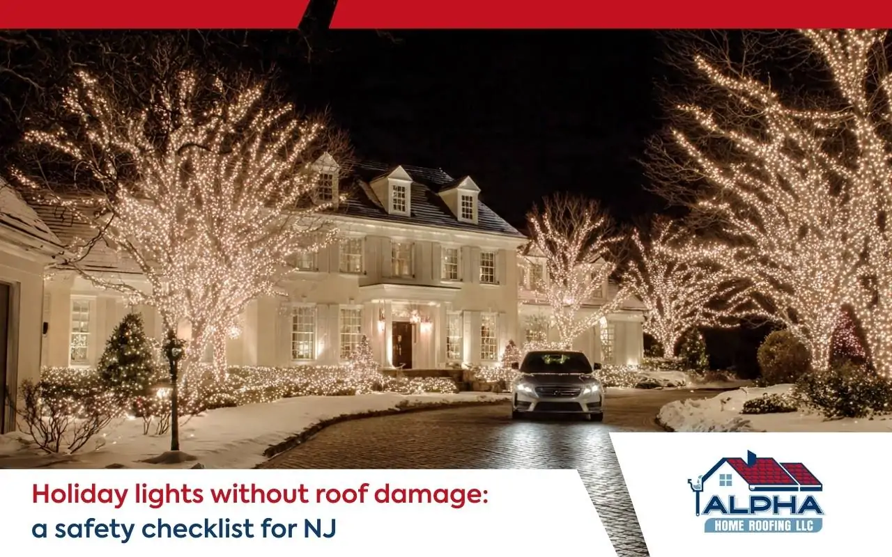 Safe holiday light installation tips for roof safety holiday lights in NJ